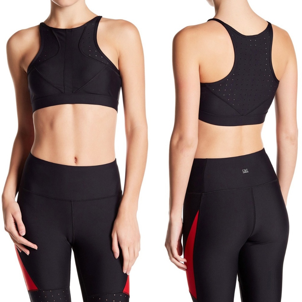 C & C California Perforated Padded Sports Bra XS S